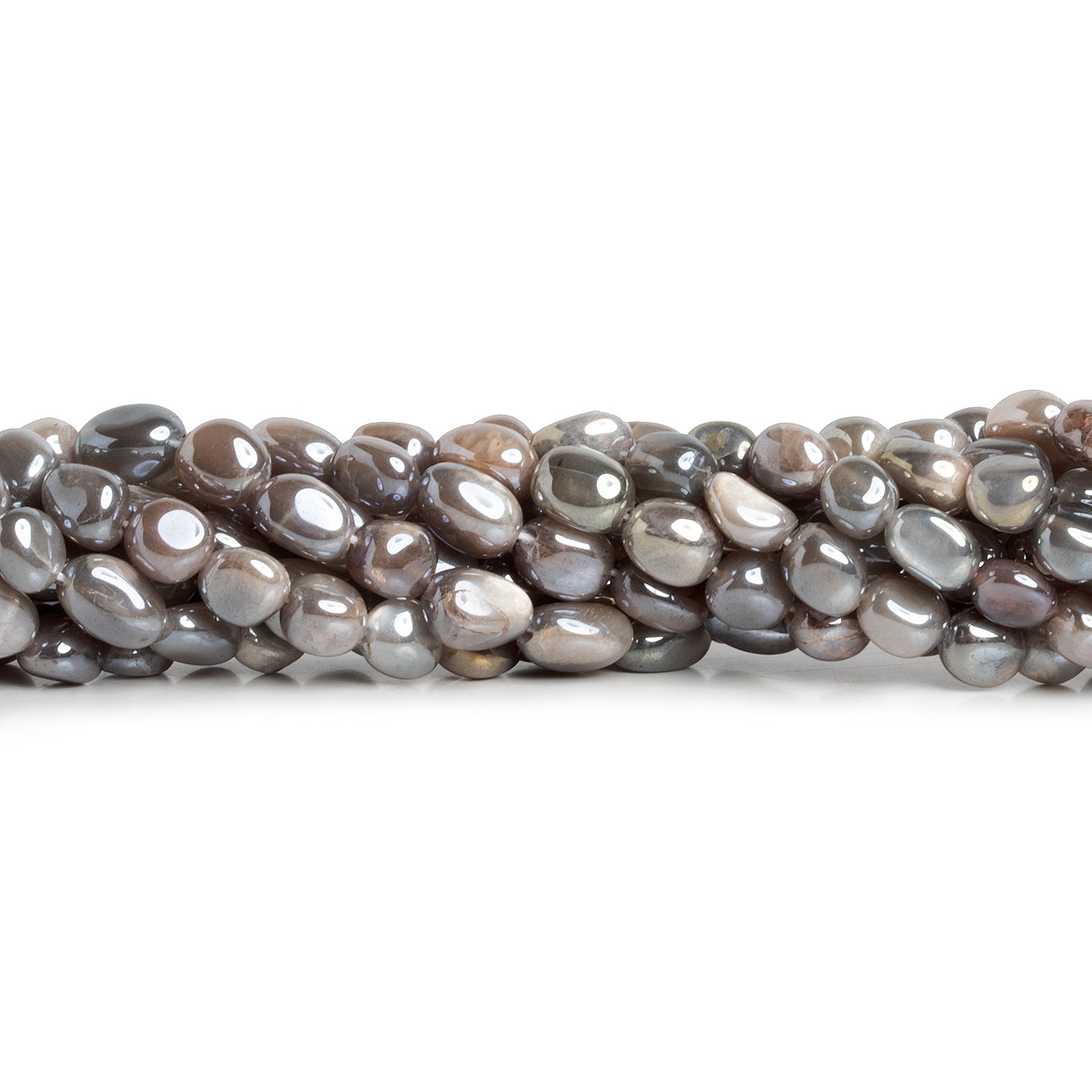 8x6mm Mystic Moonstone Plain Nuggets 15 inch 55 beads - The Bead Traders