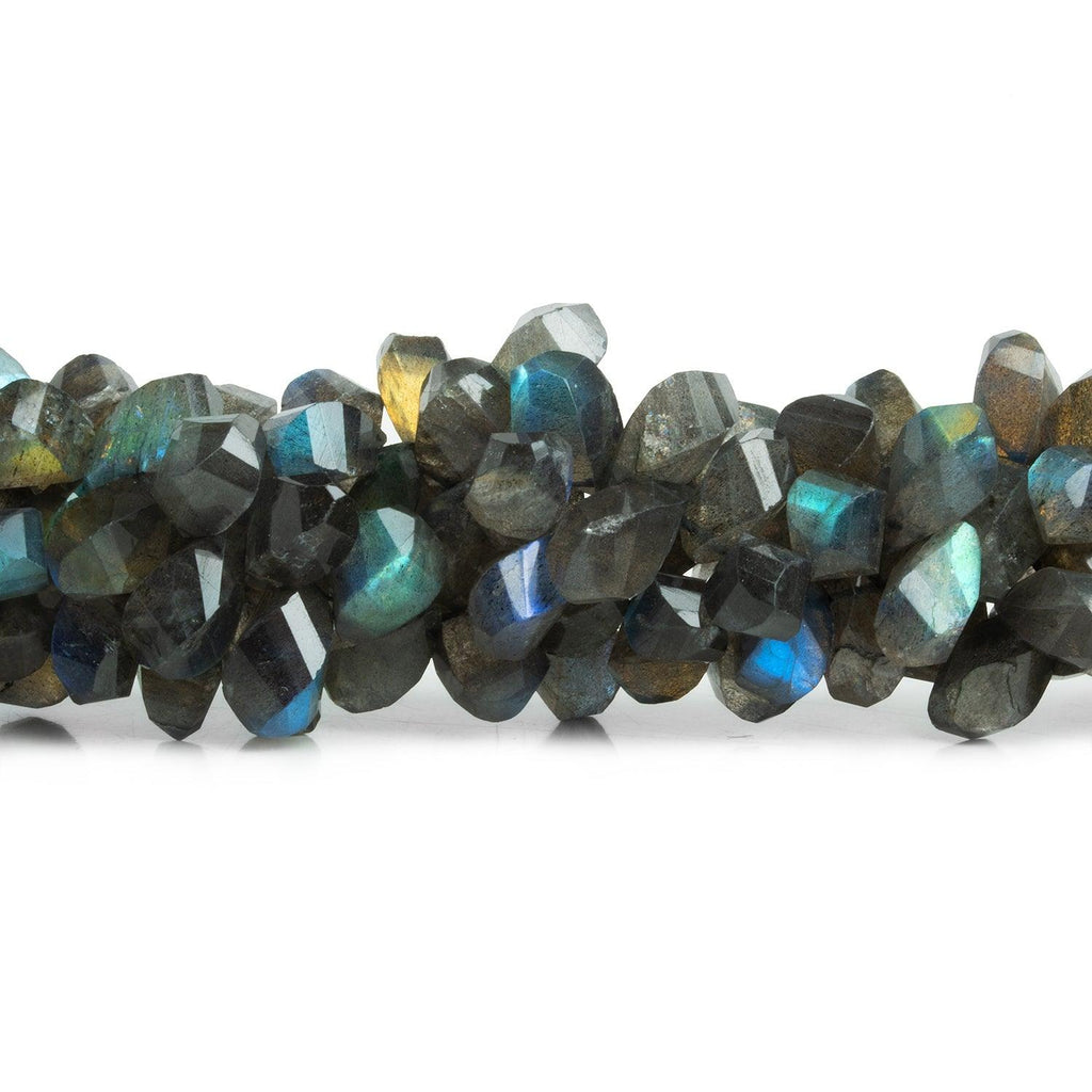 8x7-11x7mm Labradorite faceted twist beads 8 inches 56 pieces - The Bead Traders