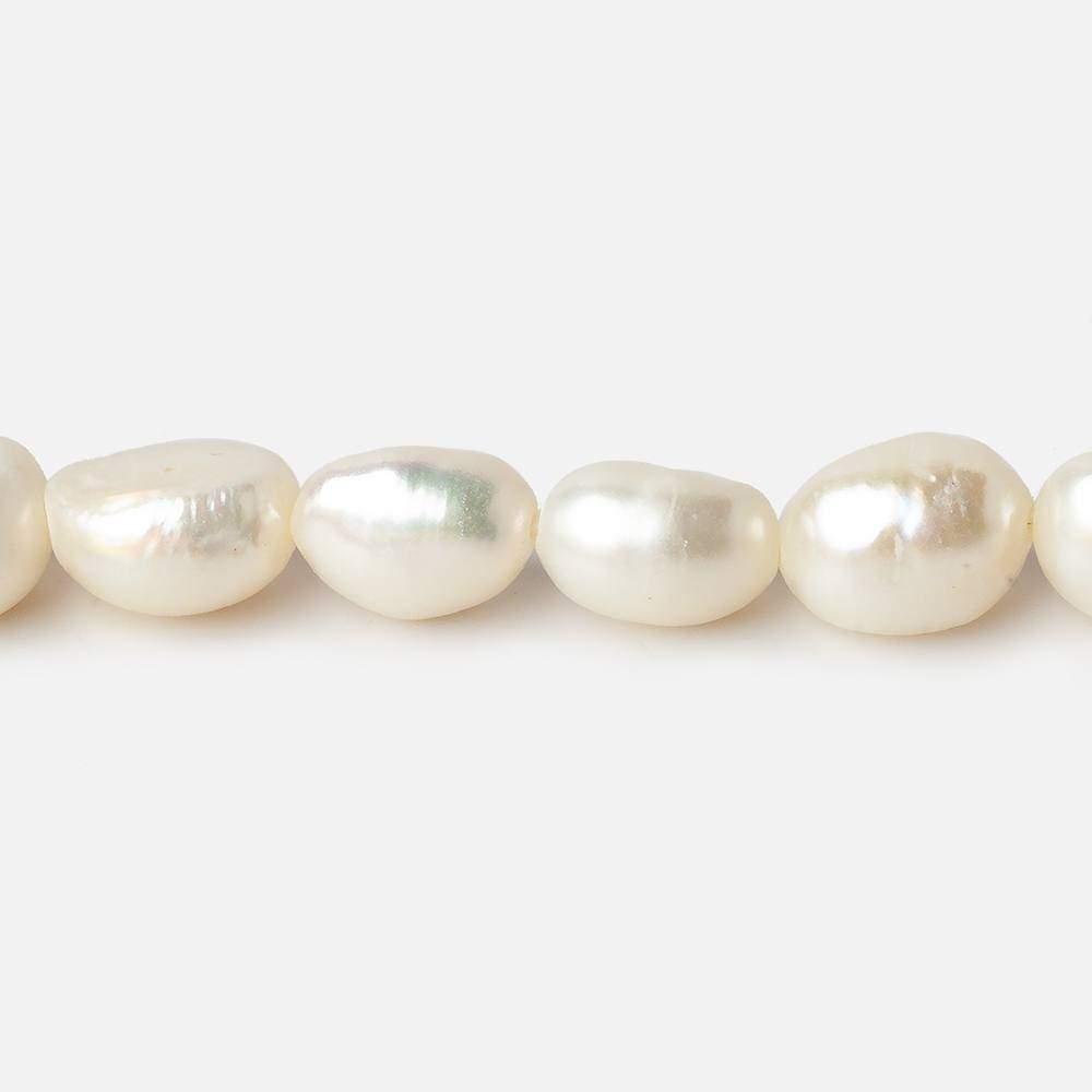 8x7mm-9x7mm Creamy White Straight Drill Baroque Freshwater Pearl 16 inch 44 pieces - The Bead Traders
