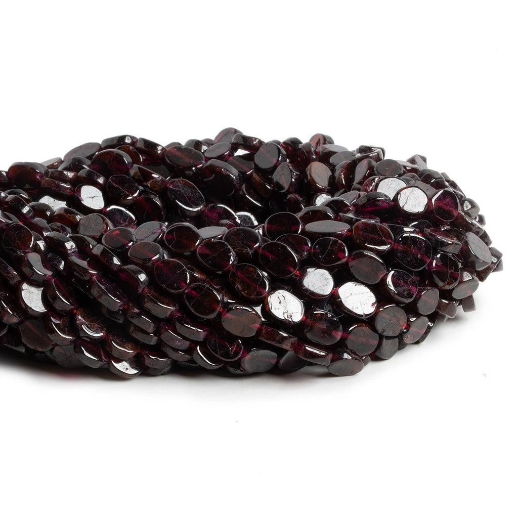 8x7mm Garnet Handcut Ovals 14 inch 35 beads - The Bead Traders