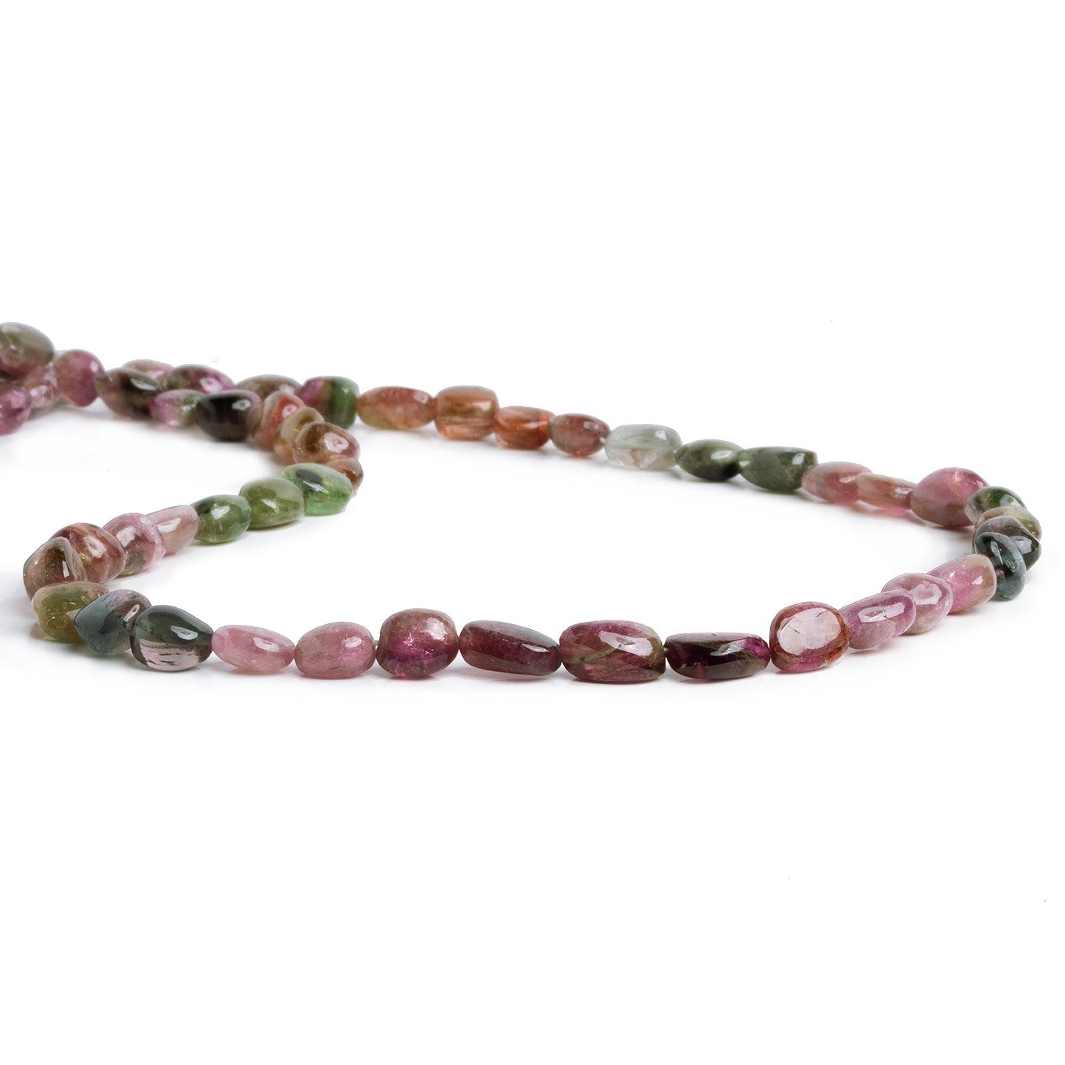 8x7mm Multi Color Tourmaline Plain Nuggets 16 inch 43 pieces - The Bead Traders
