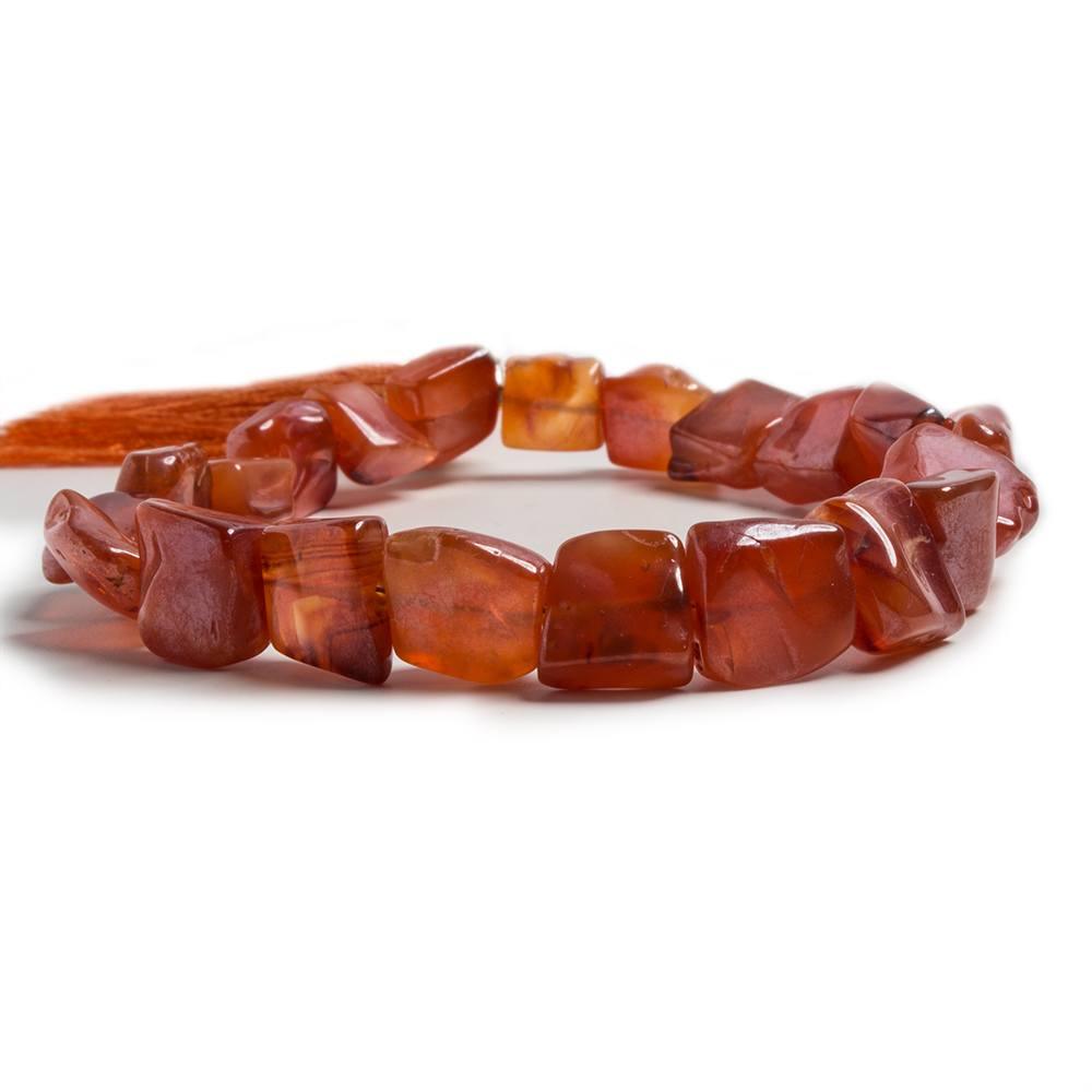 8x8-10x10mm Mystic Carnelian Tumbled Square Beads 7.5 inch 21 pieces - The Bead Traders