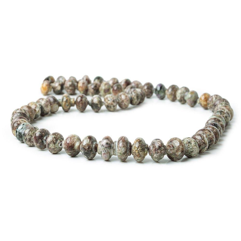 8x8-11.5x7.5mm Charoite lantern-like fancy rondelle beads 18 inches 62 pieces - The Bead Traders