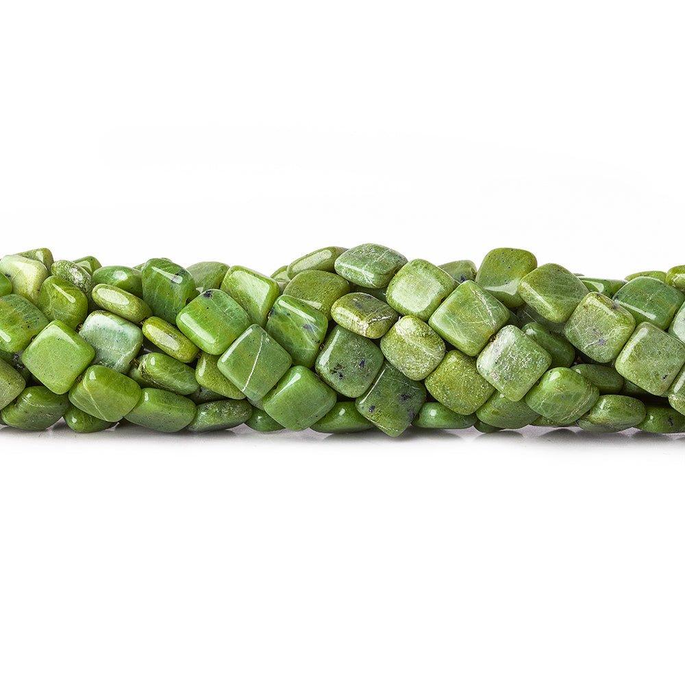 8x8mm Nephrite Jade plain square beads 15 inch 49 beads - The Bead Traders
