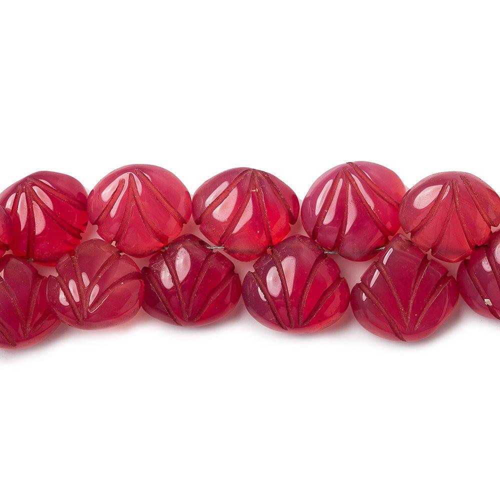 9-10mm Berry Chalcedony Carved Heart Beads 8 inch 48 pieces - The Bead Traders