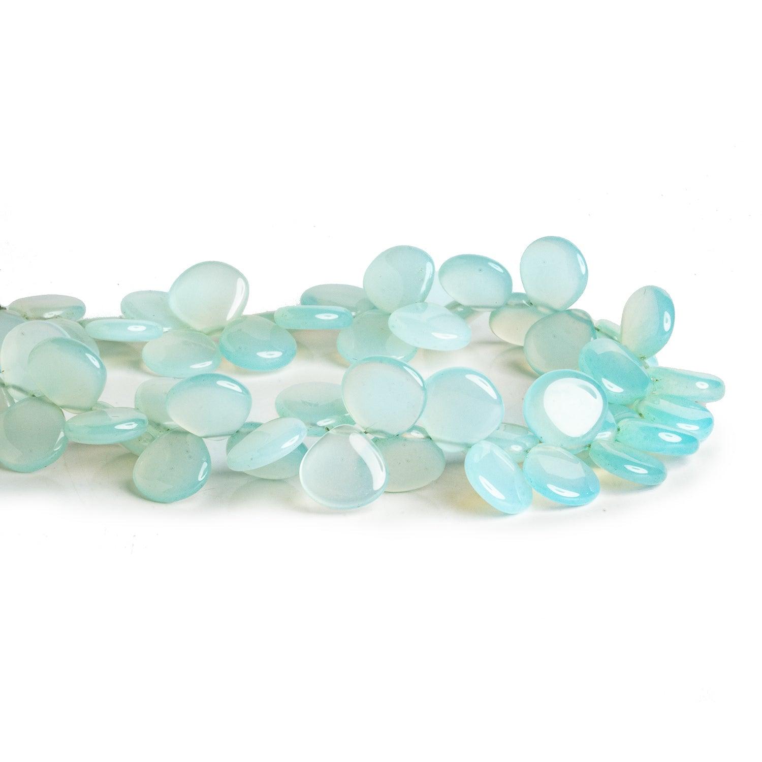 9-10mm Blue Chalcedony Plain Hearts 7.5 inch 48 beads - The Bead Traders