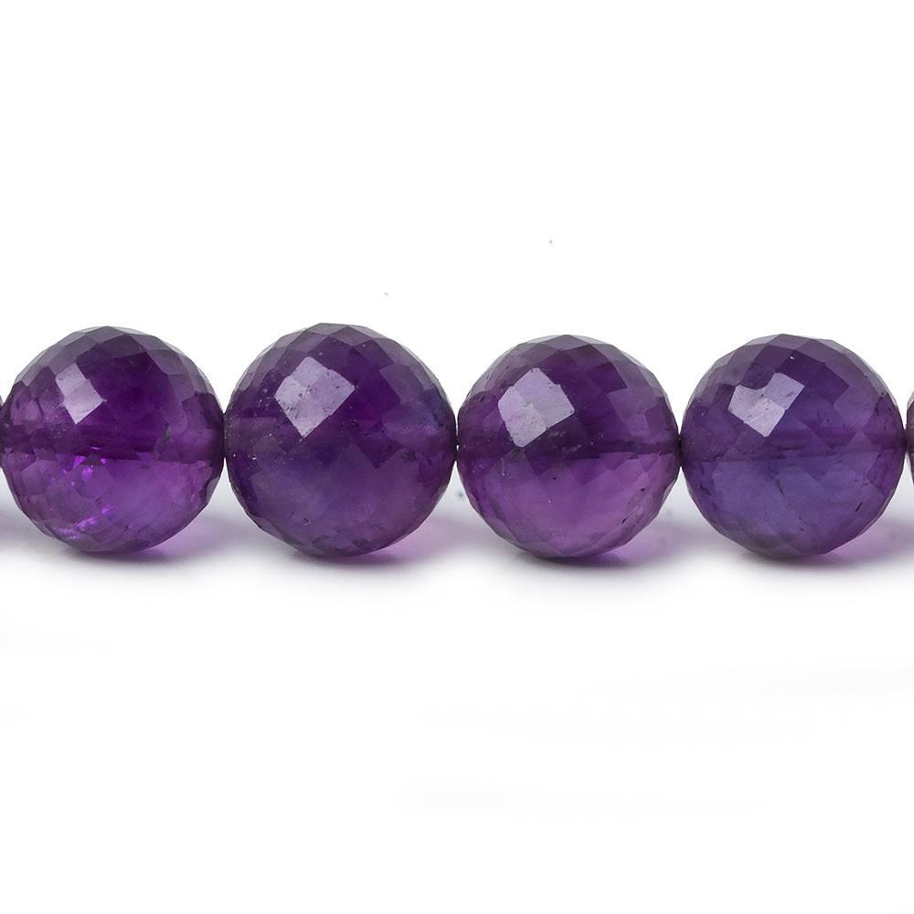 9-11mm Amethyst faceted round beads 10 inch 25 pieces - The Bead Traders