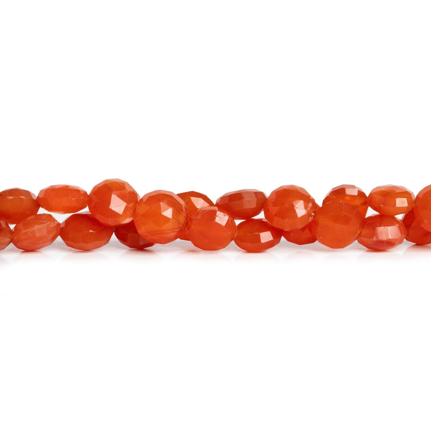9-11mm Carnelian Faceted Coins 8 inch 20 beads - The Bead Traders