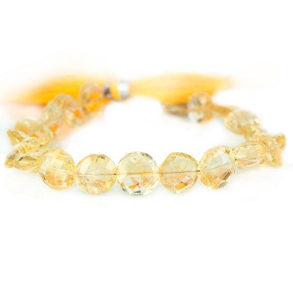 9-11mm Citrine Faceted Coin Beads 7.5 inch 18 pieces - The Bead Traders