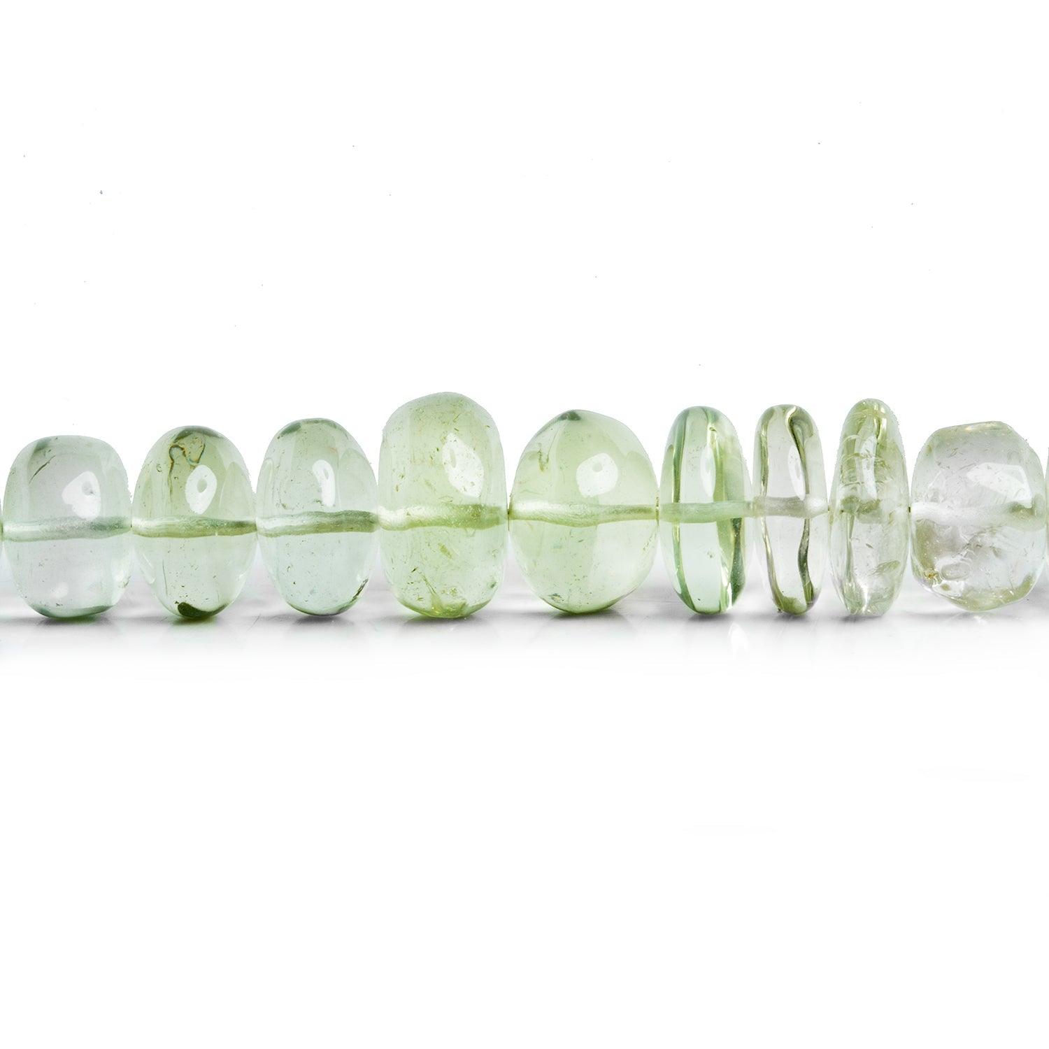 9-12mm Shaded Prasioilte Plain Rondelles 16 inch 68 beads - The Bead Traders