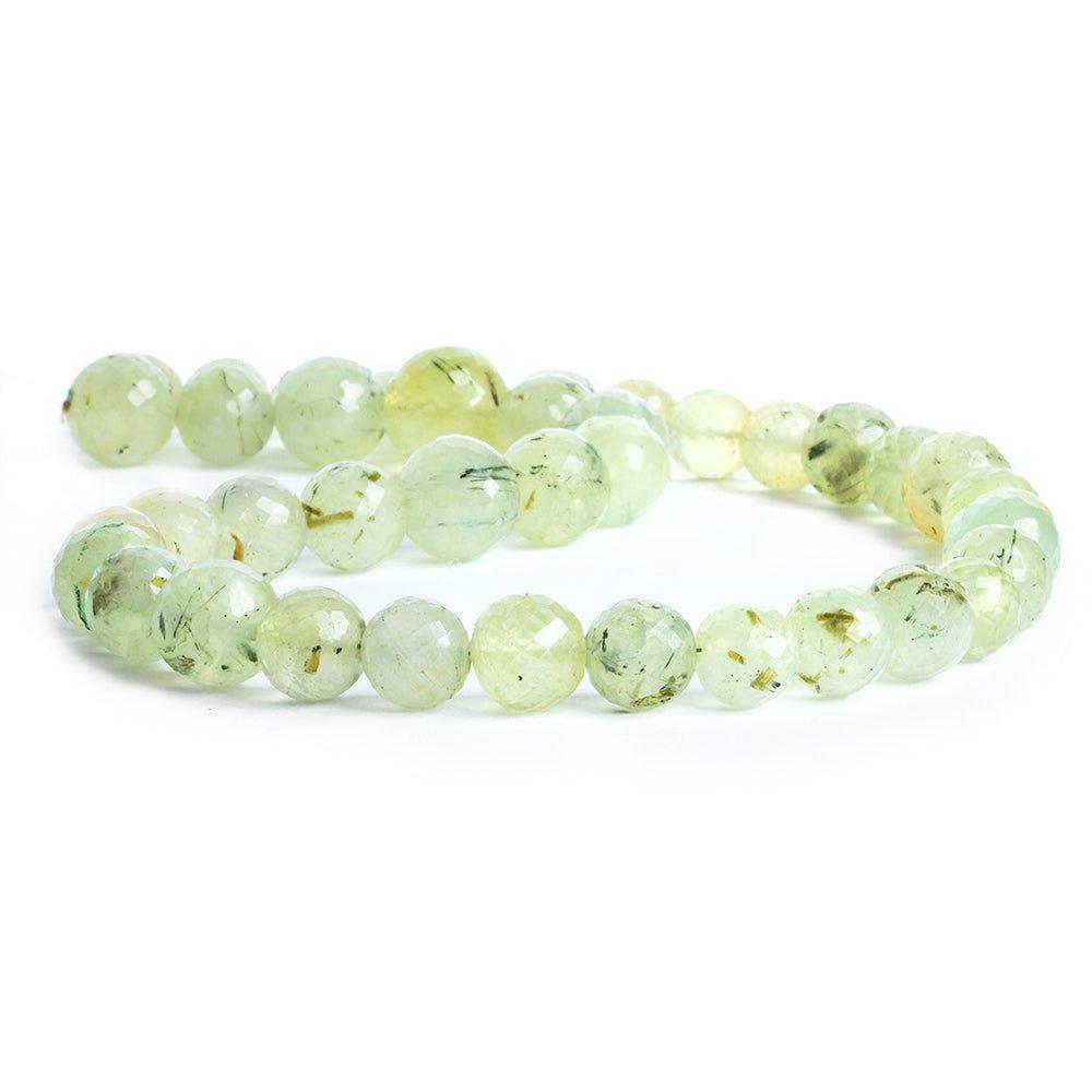 9-13mm Prehnite Faceted Round Beads 14 inch 40 pieces - The Bead Traders