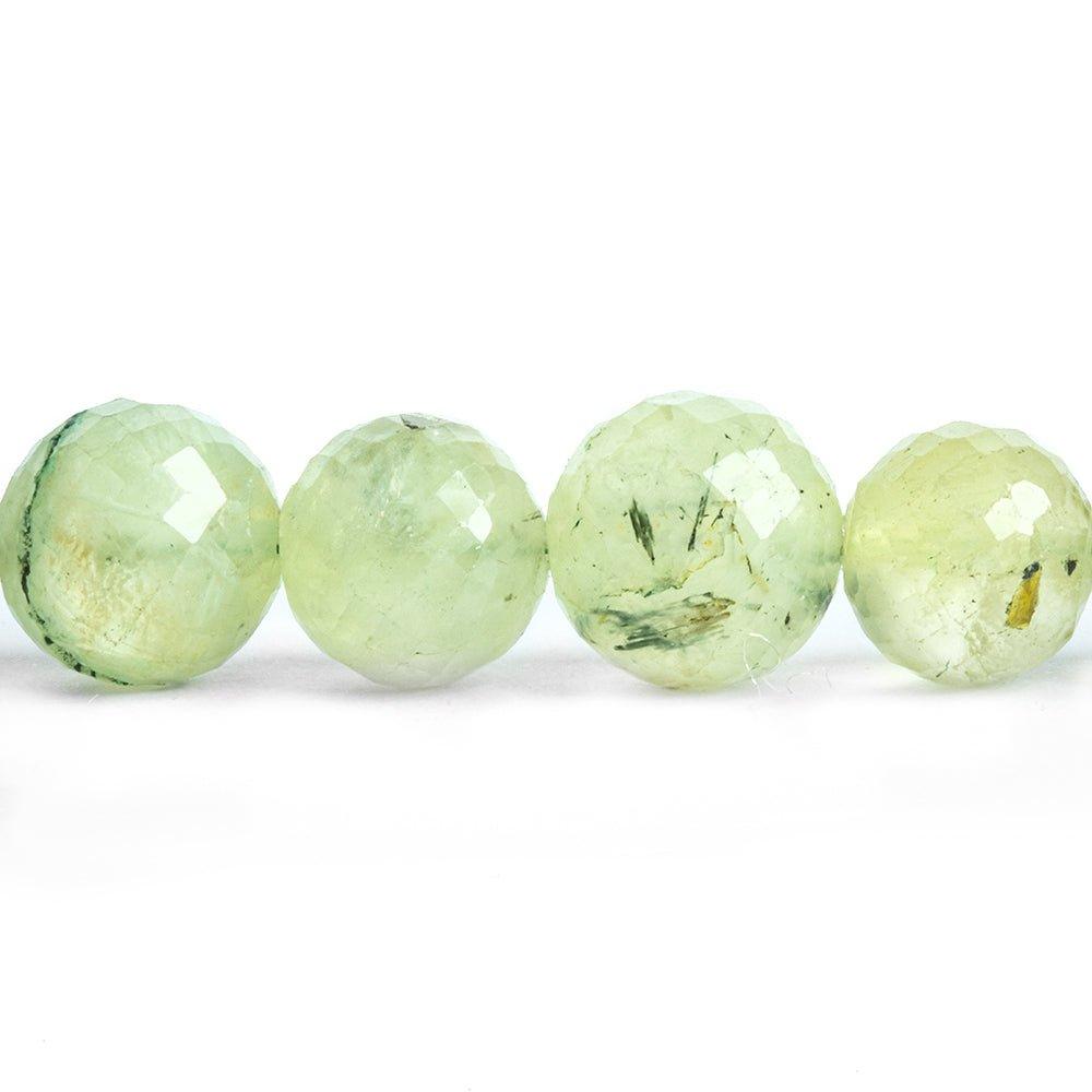 9-13mm Prehnite Faceted Round Beads 14 inch 40 pieces - The Bead Traders