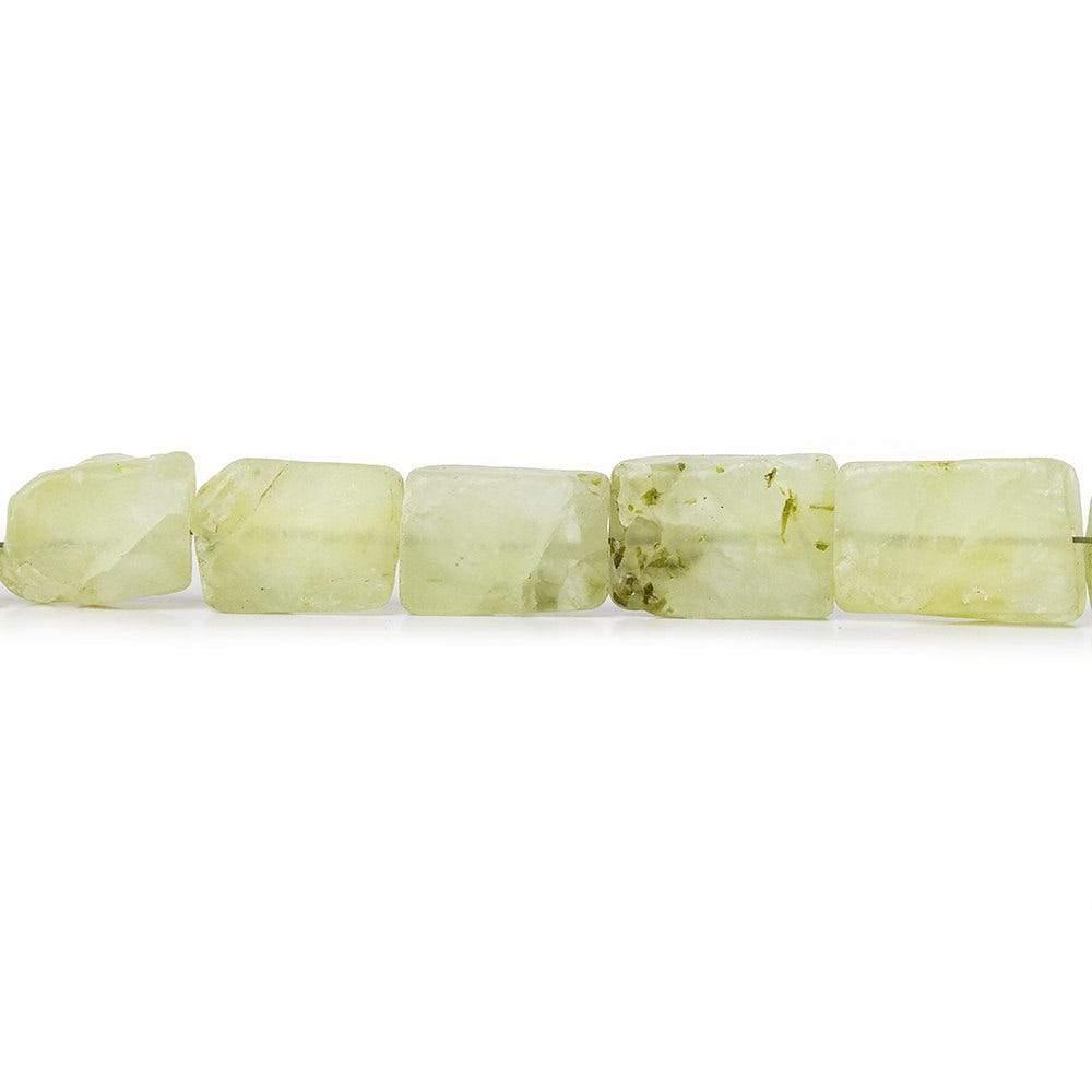 9-14mm Prehnite Hammer Faceted Rectangle Beads 8 inch 16 pcs - The Bead Traders