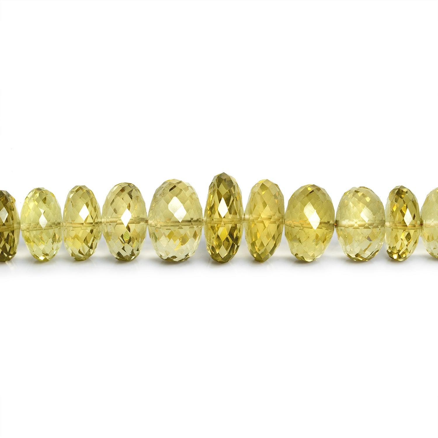 9-16mm Lemon Quartz Faceted Rondelles 15 inch 55 beads - The Bead Traders