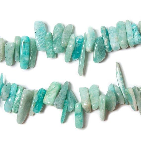 9-18mm Amazonite top drilled elongated plain nugget 15 inches 110 Beads - The Bead Traders