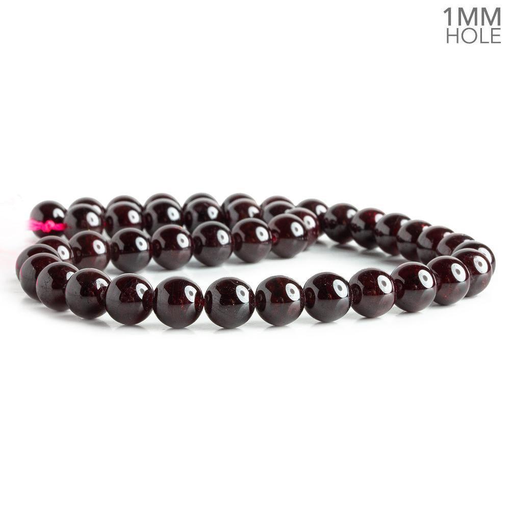 9-9.5mm Garnet Plain Round Beads 15.5 inch 42 pieces A - The Bead Traders