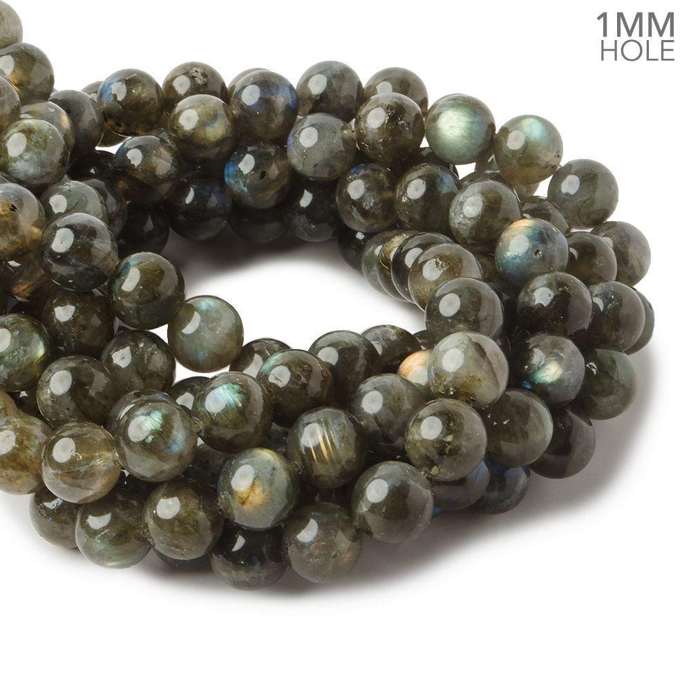 9.5-10mm Labradorite plain round beads 15.5 inch 40 pieces - The Bead Traders