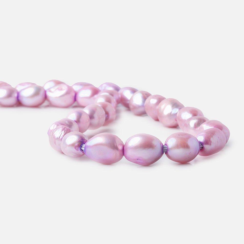 9.5x10-11x12.5mm Lilac Purple Baroque 2.5mm Large Hole Pearls 15 in. 28 pcs - The Bead Traders