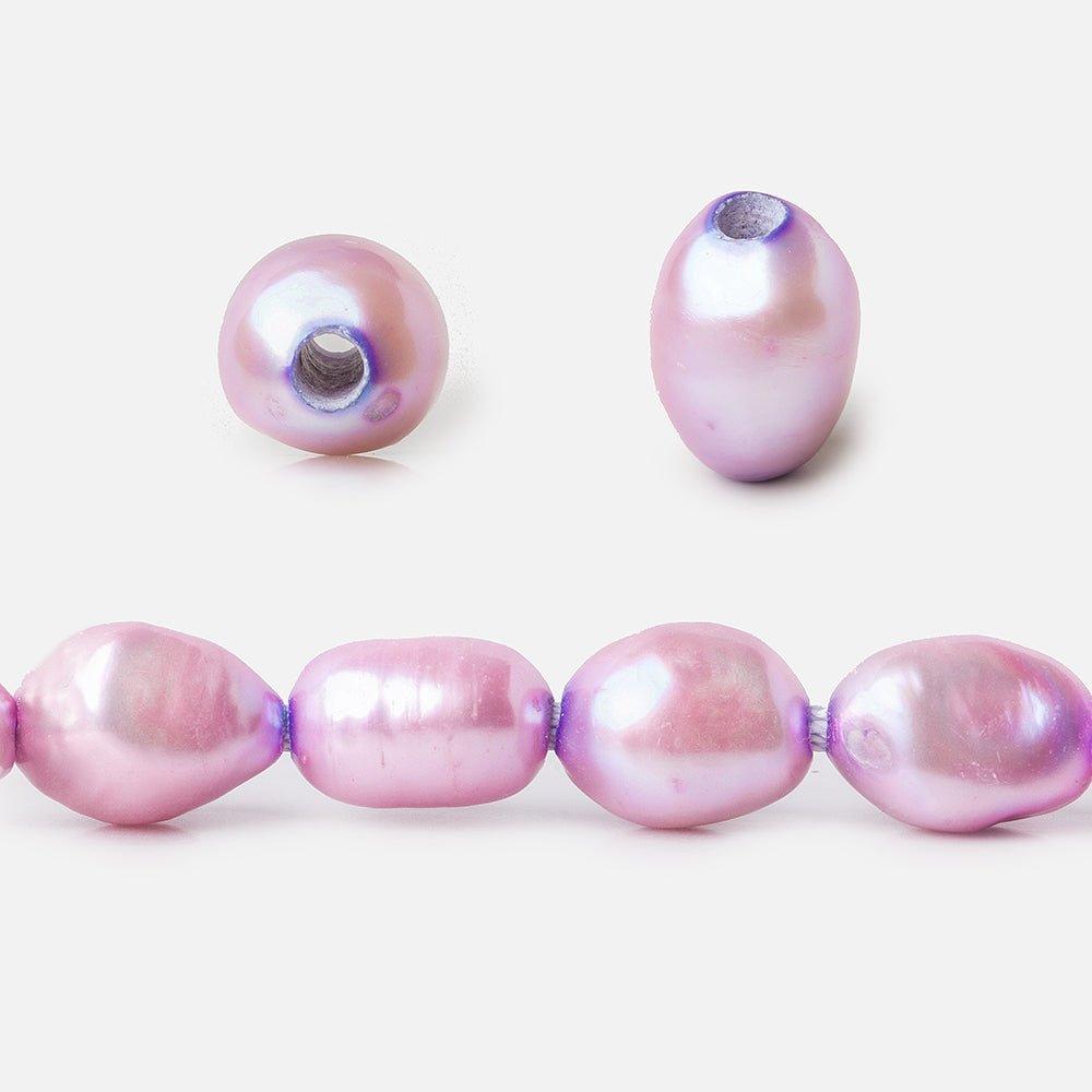9.5x10-11x12.5mm Lilac Purple Baroque 2.5mm Large Hole Pearls 15 in. 28 pcs - The Bead Traders