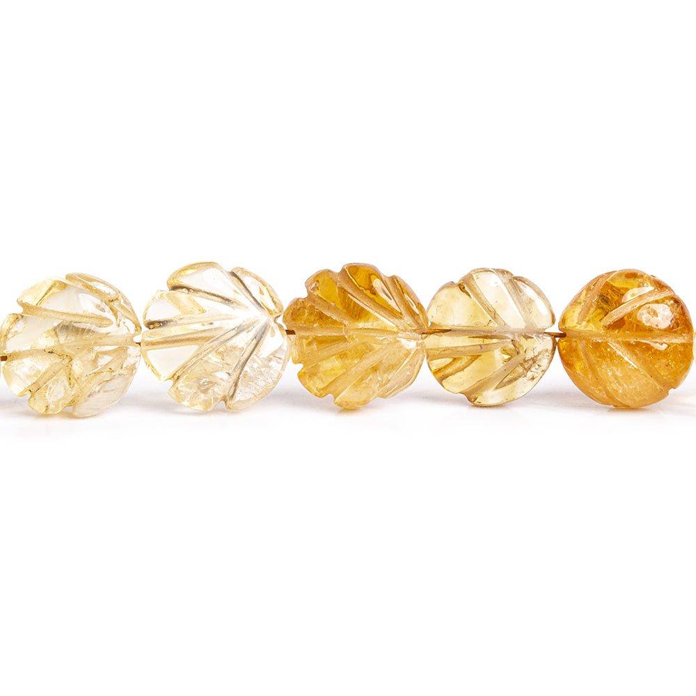 9mm-10mm Citrine Carved Faceted Coin Beads 8 inch 24 pieces - The Bead Traders