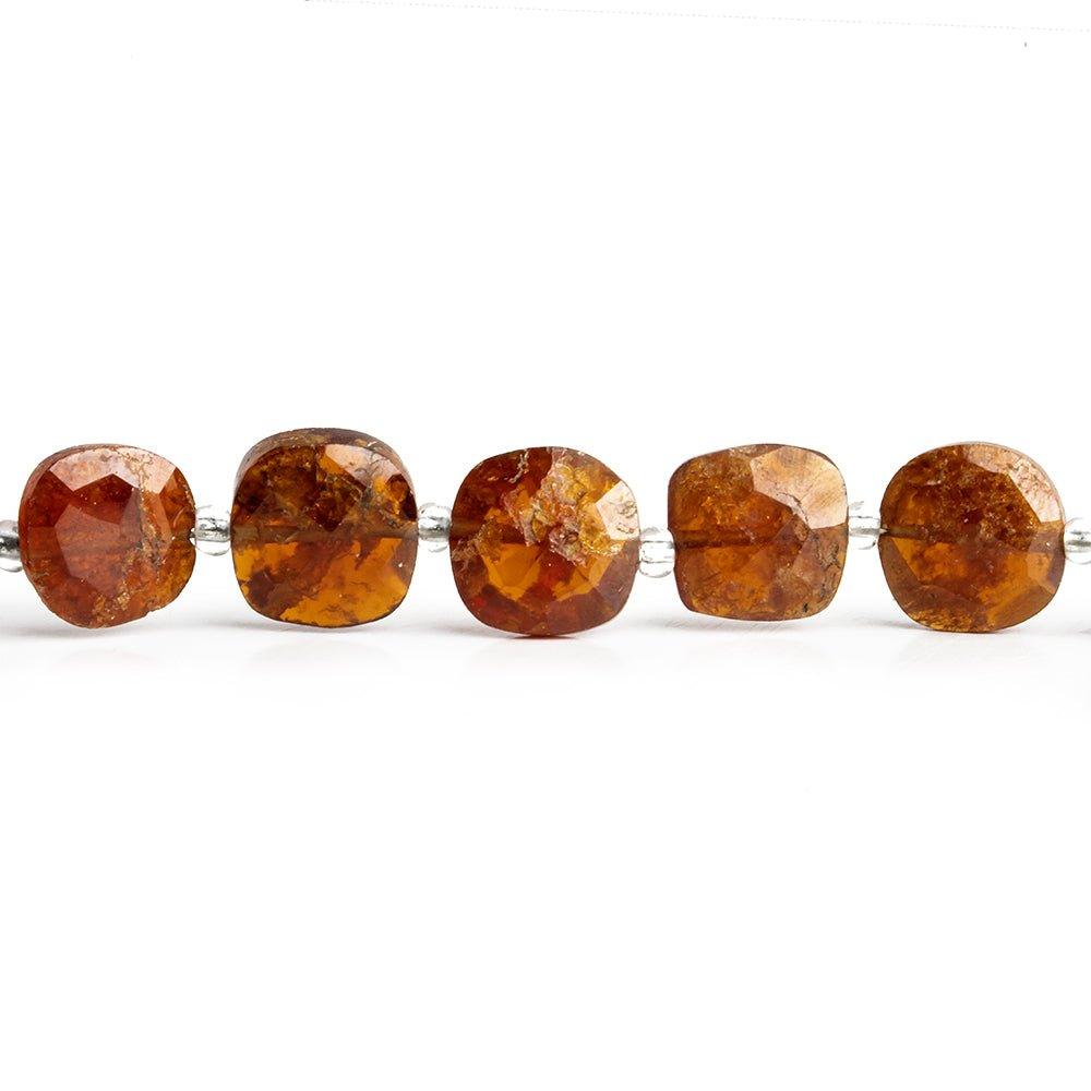 9mm Hessonite Garnet Faceted Pillow Beads 14 inch 33 pieces - The Bead Traders