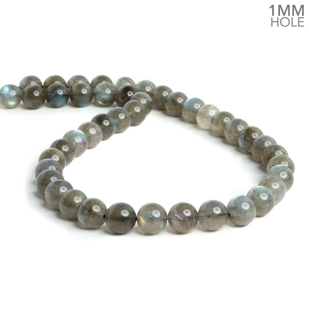 9mm Labradorite Plain Round Beads 15.5 inch 43 pieces - The Bead Traders
