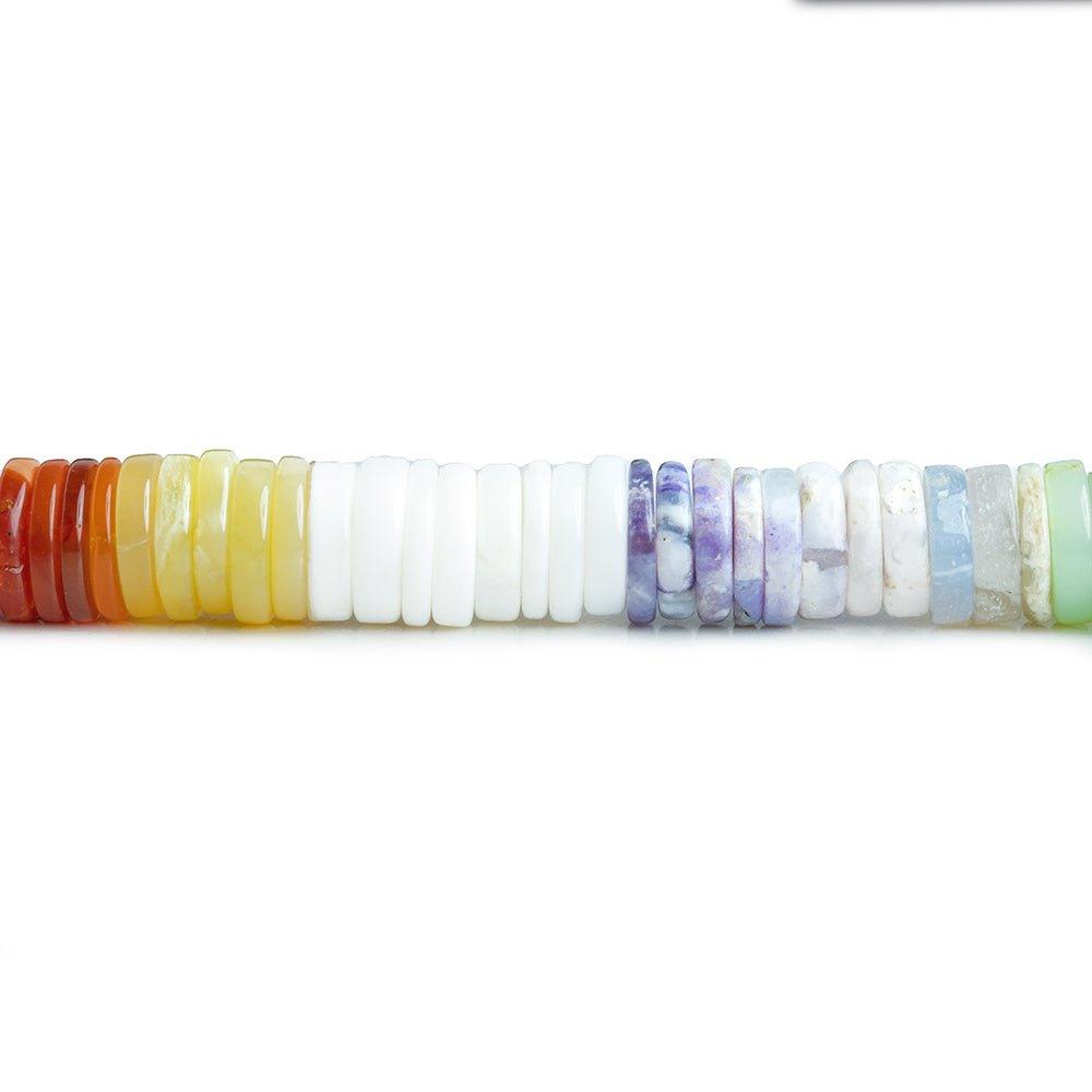 9mm Multi Opal Plain Heishi Beads 18 inch 235 pieces - The Bead Traders