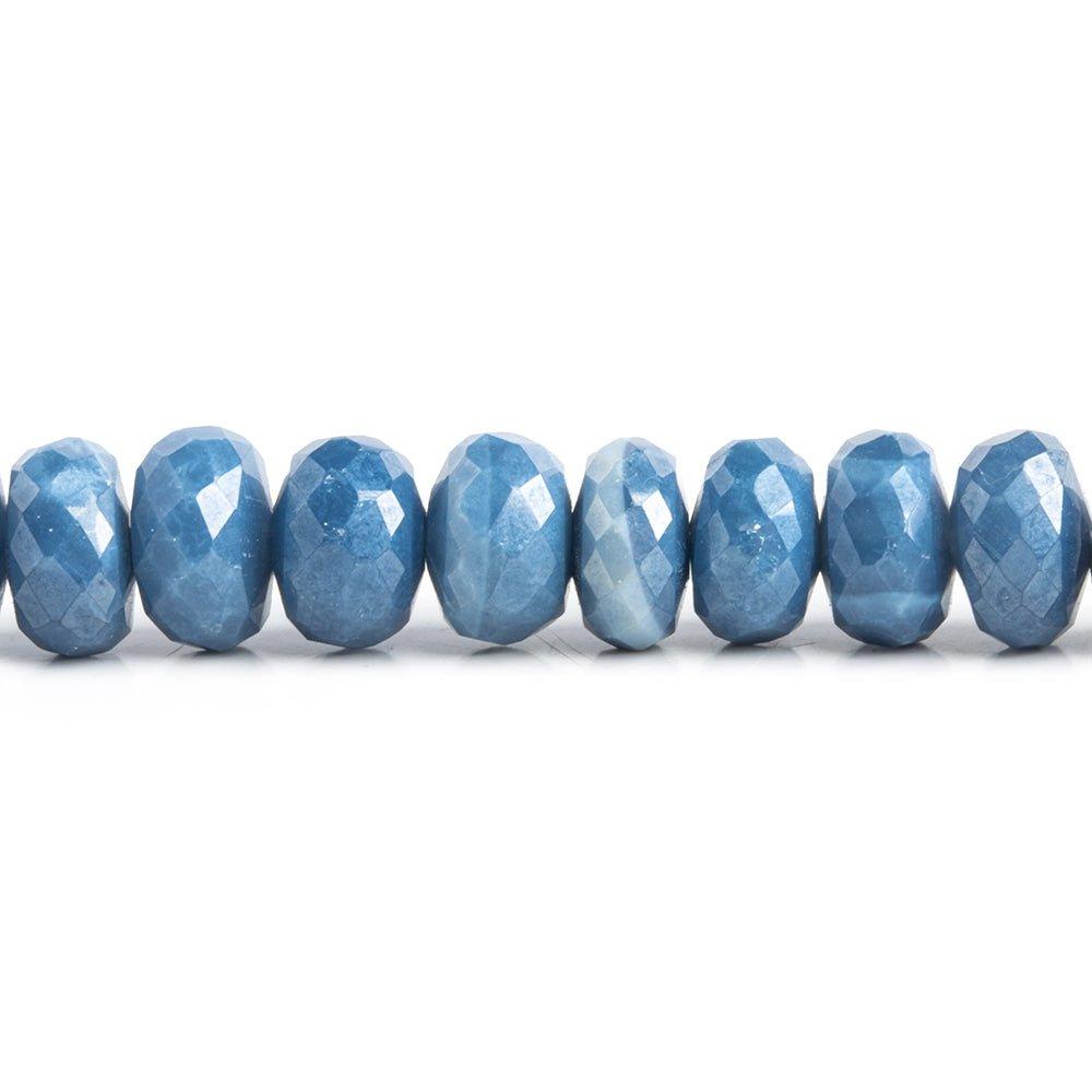 9mm Mystic Denim Opal Faceted Rondelle Beads 12.5 inch 65 pieces - The Bead Traders