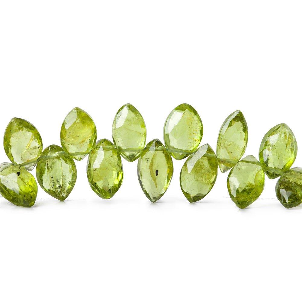 9mm Peridot Faceted Marquise Beads, 8 inch - The Bead Traders