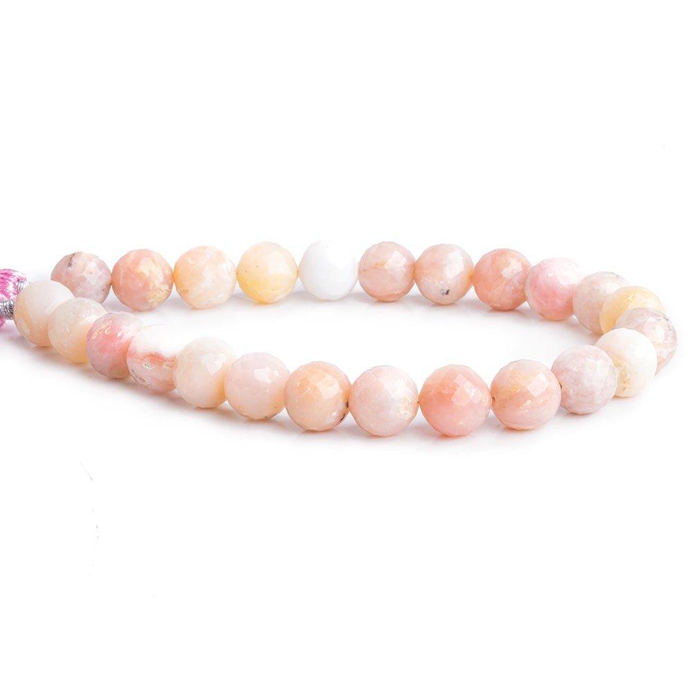 9mm Pink Peruvian Opal Faceted Round Beads 8 inch 23 pieces - The Bead Traders