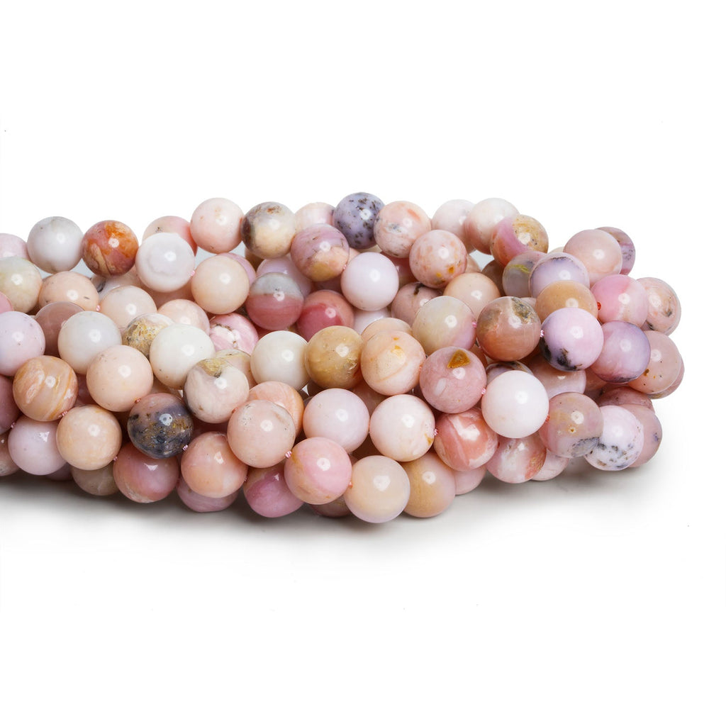 9mm Pink Peruvian Opal plain round beads 16 inch 45 pieces - The Bead Traders