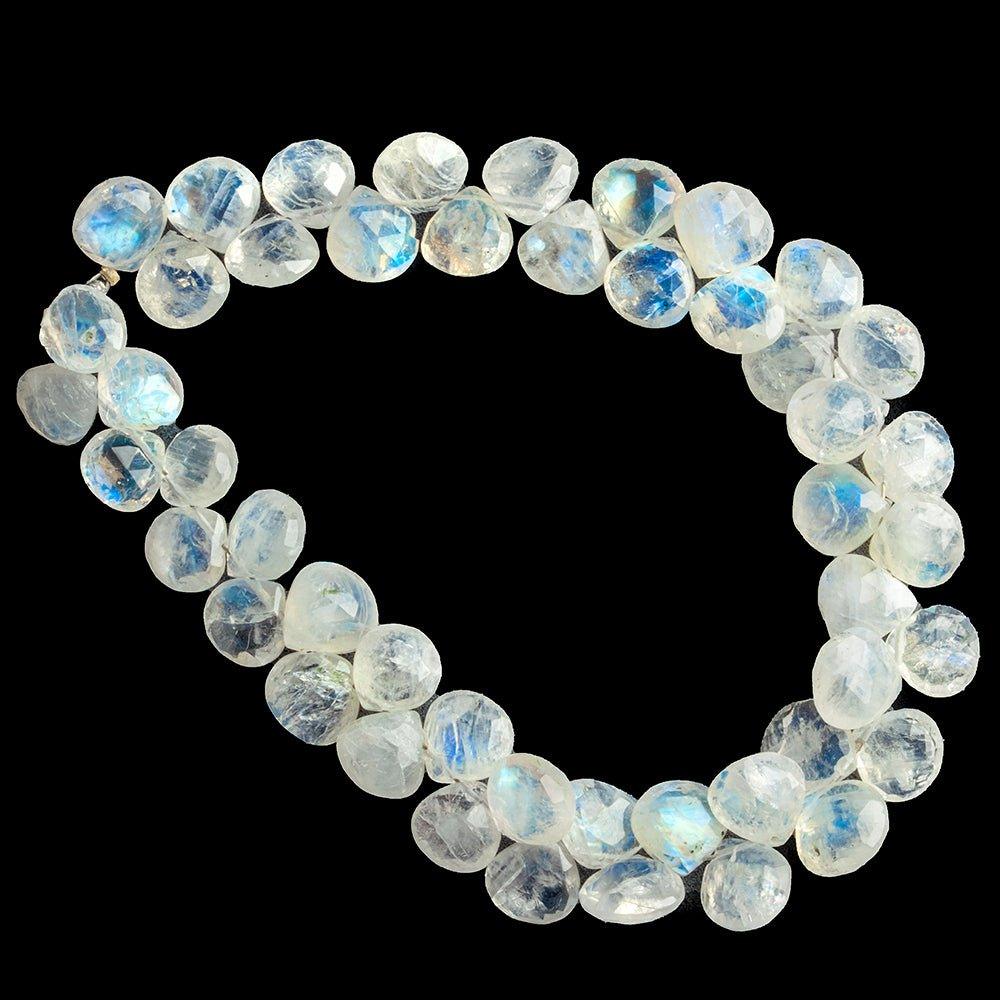 9mm Rainbow Moonstone Faceted Heart Beads 8.5 inch 48 pieces - The Bead Traders