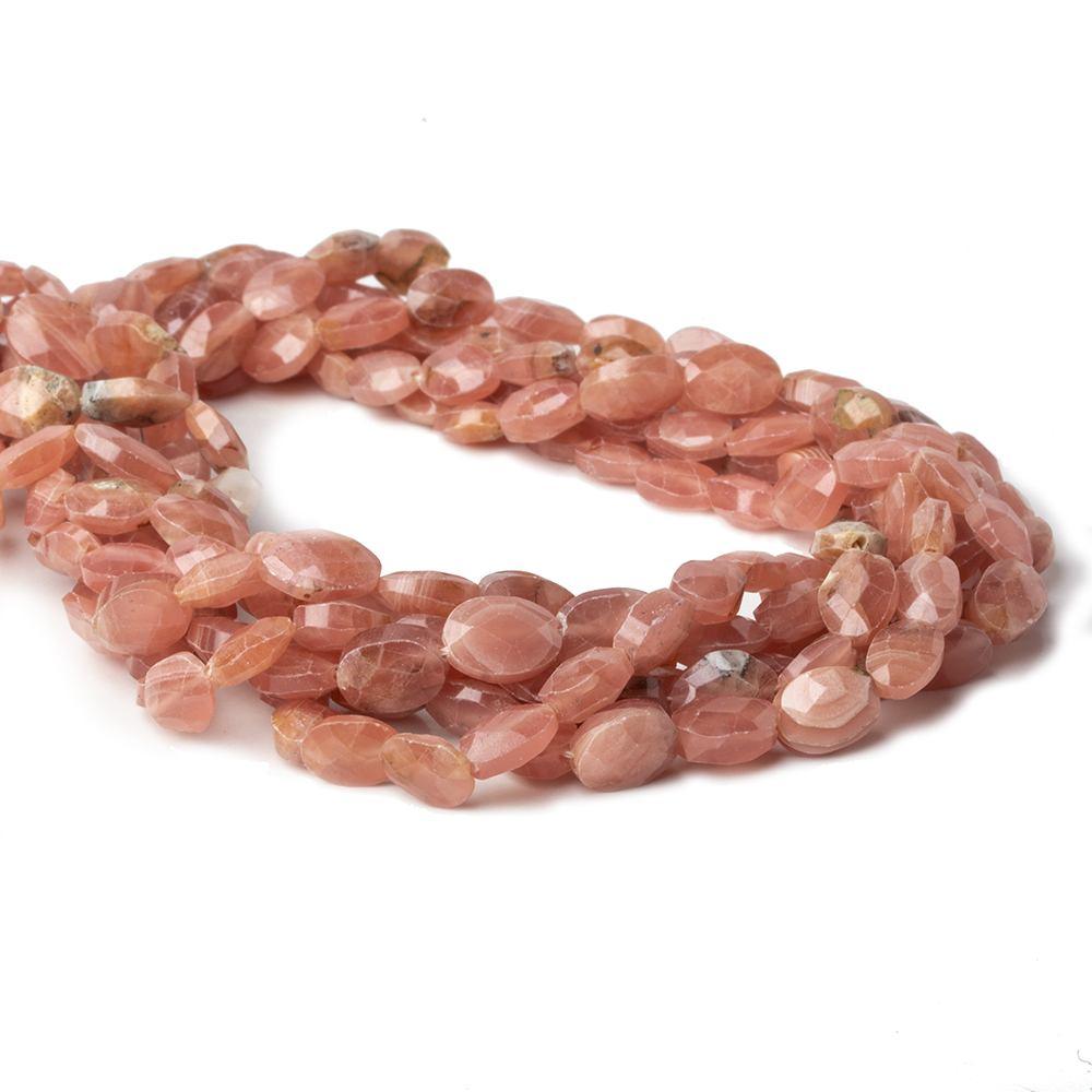 9mm Rhodochrosite Faceted Oval Beads, 16 inch - The Bead Traders