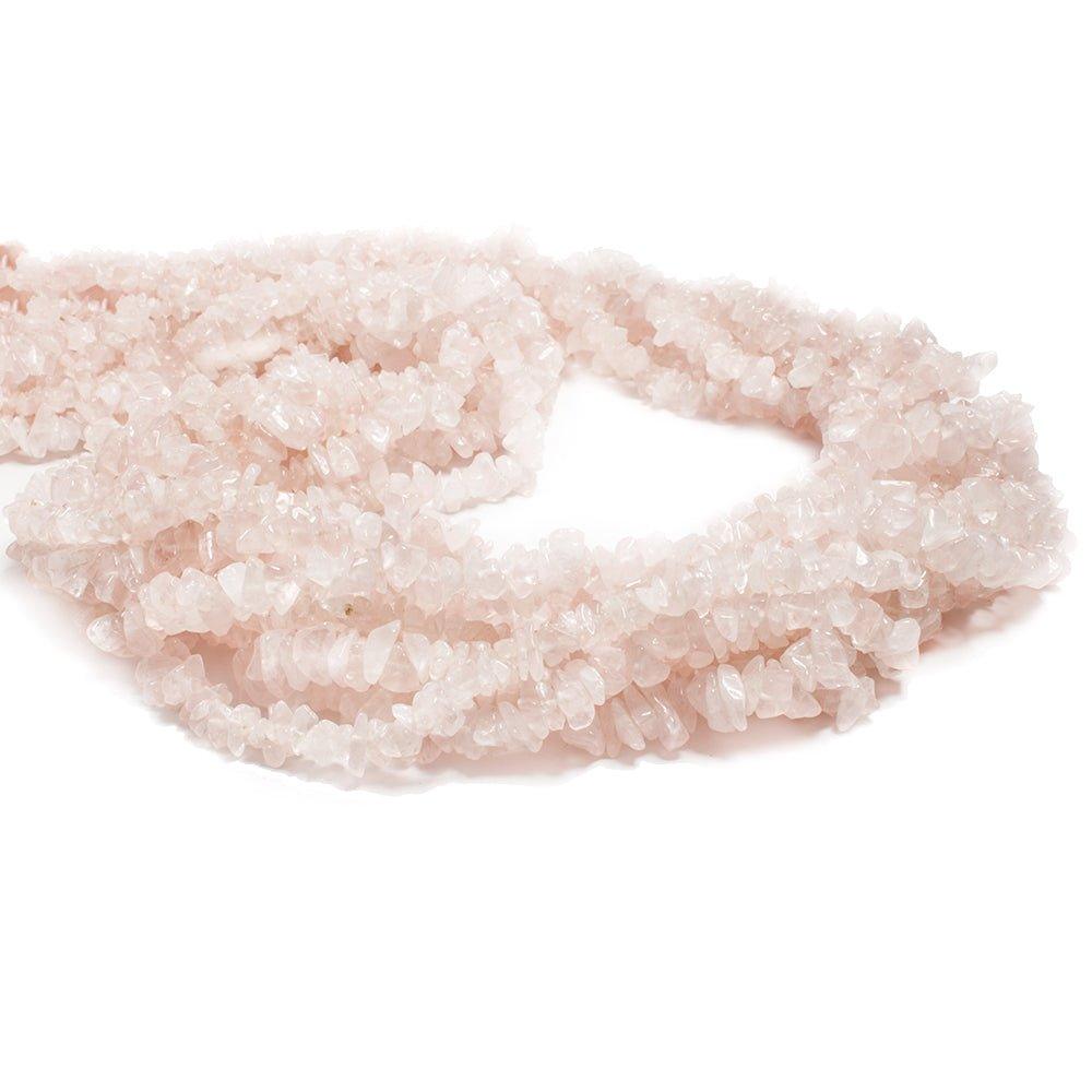 9mm Rose Quartz Chip Beads, 36 inch - The Bead Traders