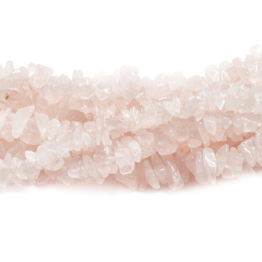 9mm Rose Quartz Chip Beads, 36 inch - The Bead Traders