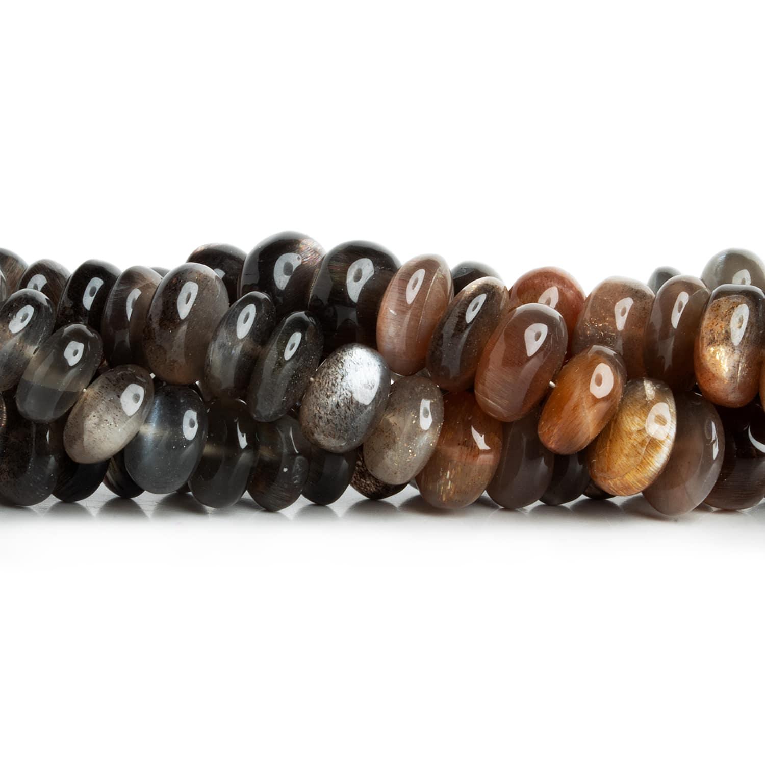 9mm Sunstone & Moonstone Plain Rondelles 16 inch 80 beads - The Bead Traders