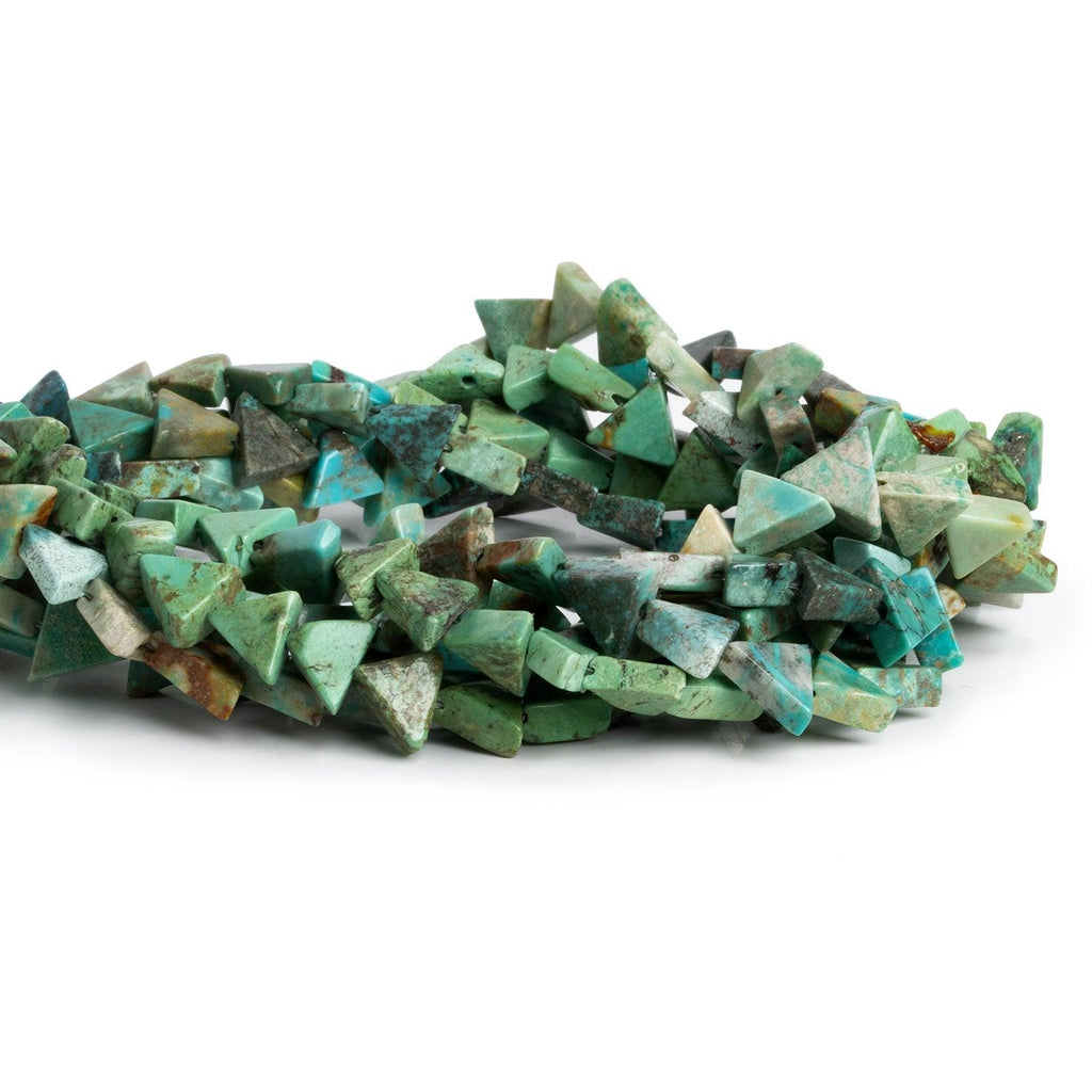 9mm Turquoise Triangles 16 inch 51 beads - The Bead Traders