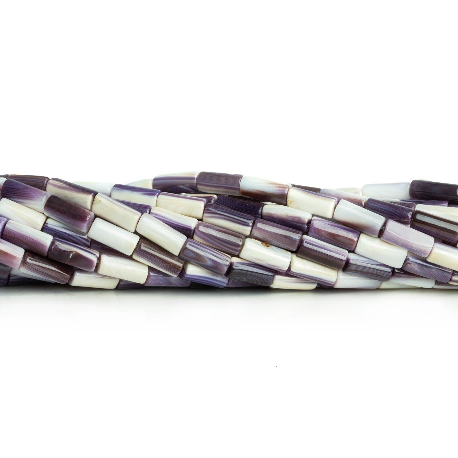 9x4mm Wampum Shell Plain Tube Beads 16 inch 44 pieces - The Bead Traders