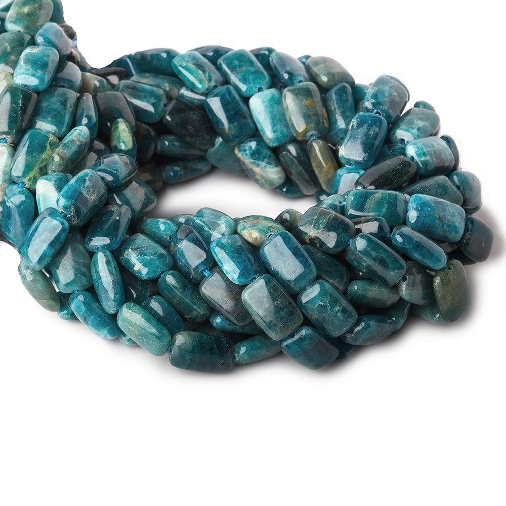 9x6-10x6mm Neon Blue Apatite plain rectangle beads 15.5 inch 33 pieces - The Bead Traders