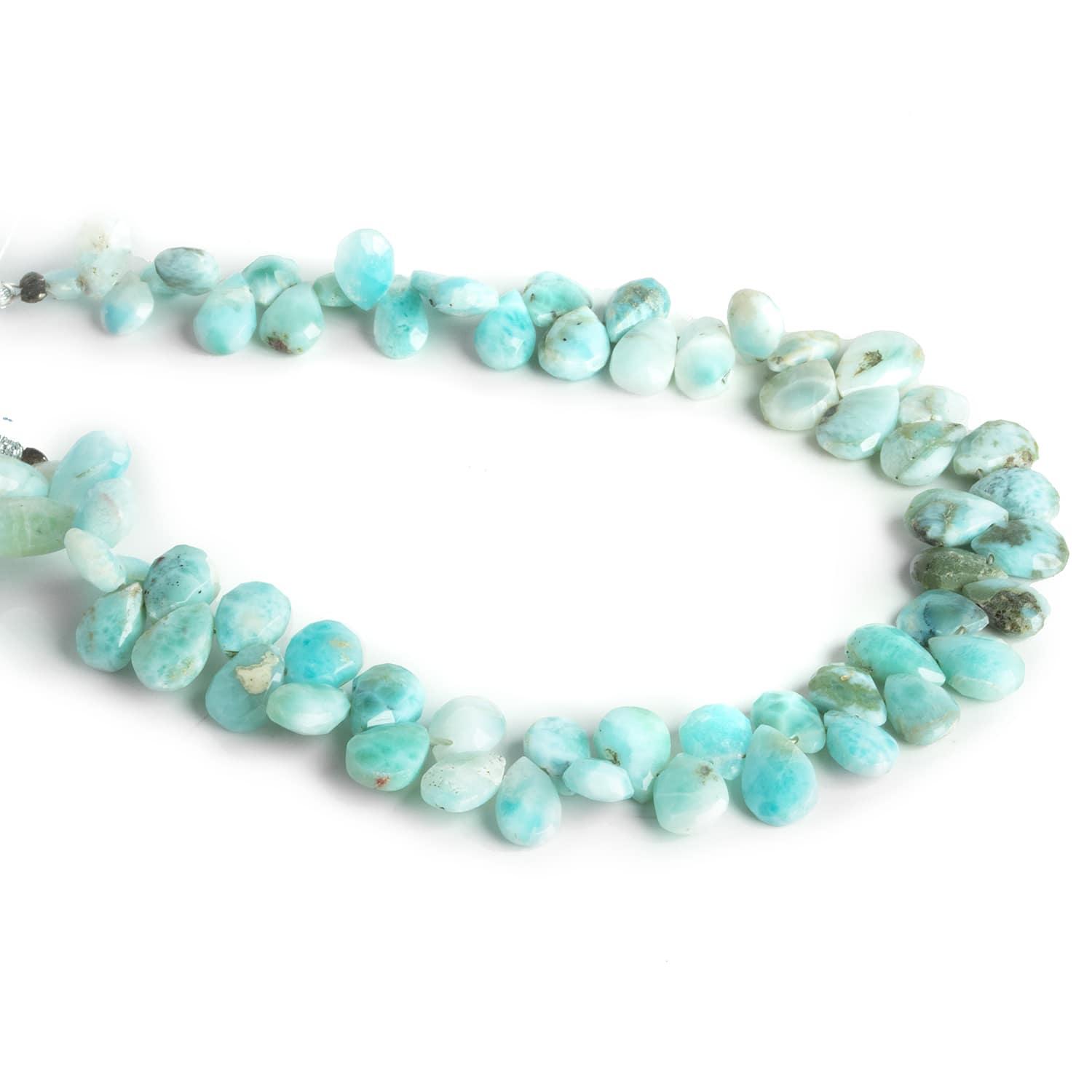 9x6mm Larimar Faceted Pears 8 inch 63 beads - The Bead Traders