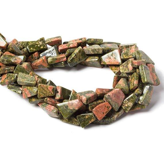 9x7-10x7mm Unakite plain straight drilled triangle 14 inch 35 Beads - The Bead Traders