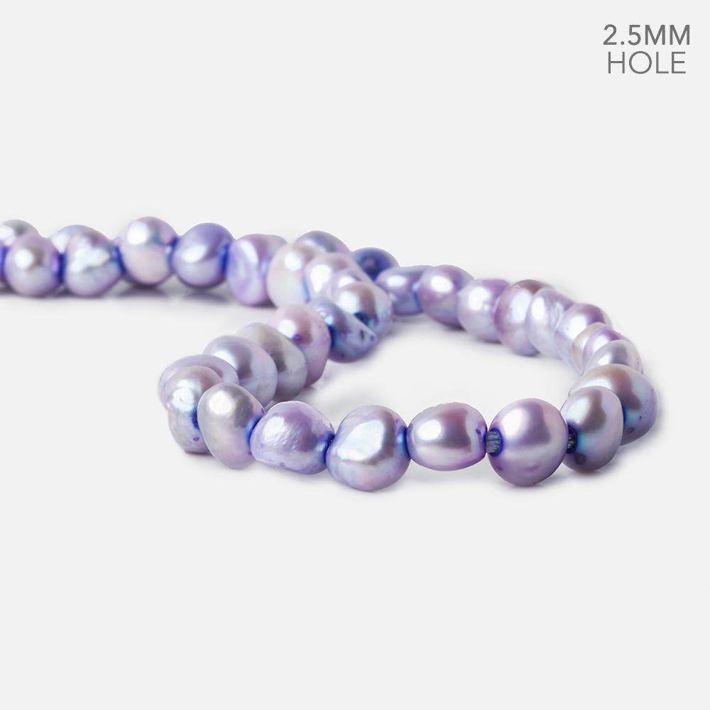 9x7-11x8mm Lilac 2.5mm Large hole Side Drilled Pearls 15 inch 33 pcs - The Bead Traders