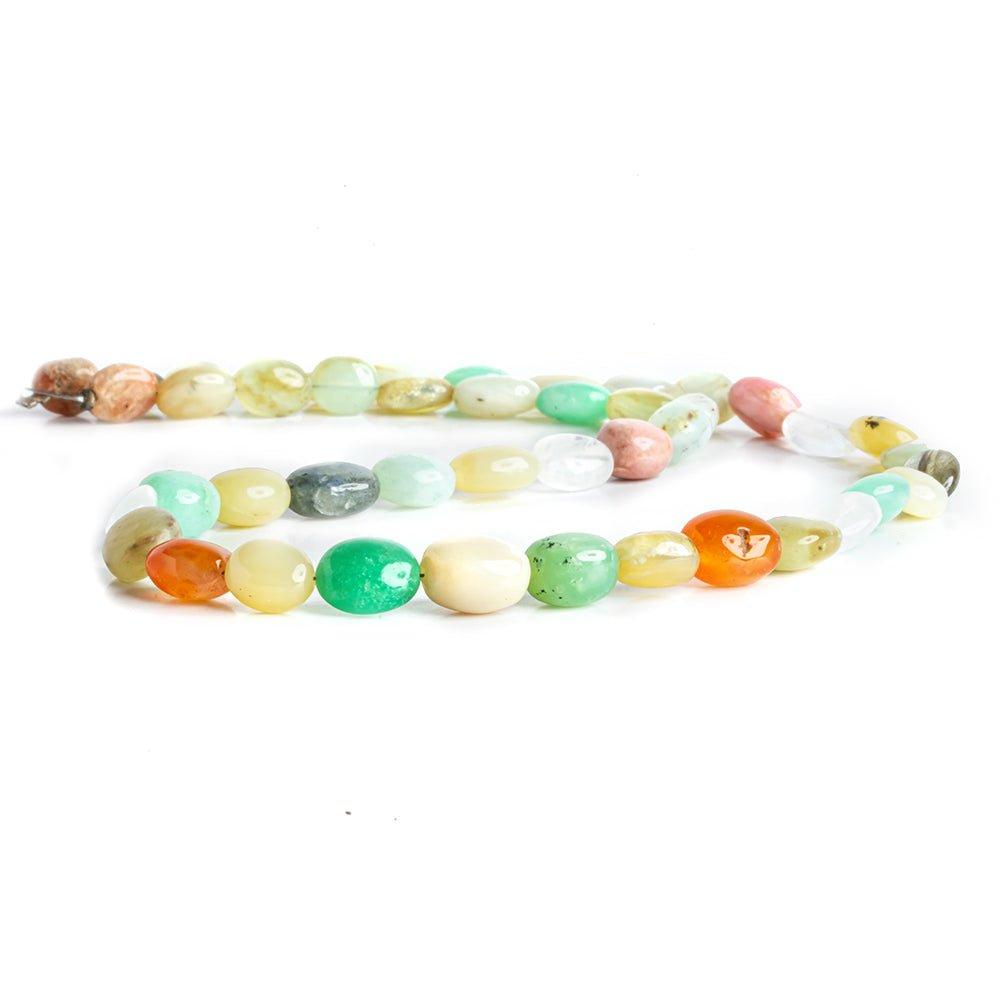 9x7mm-12x9mm Multi Gemstone Plain Oval Beads 16 inch 45 pieces - The Bead Traders