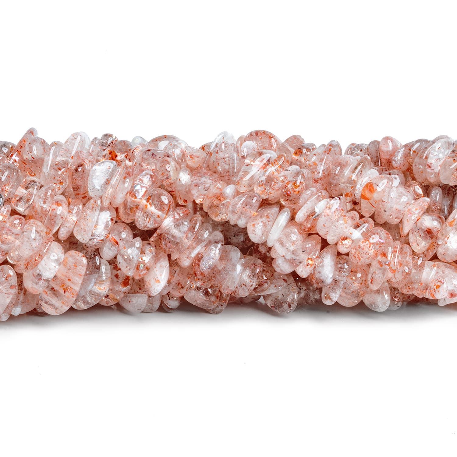 9x7mm Sunstone Plain Chips 16 inch 130 beads - The Bead Traders