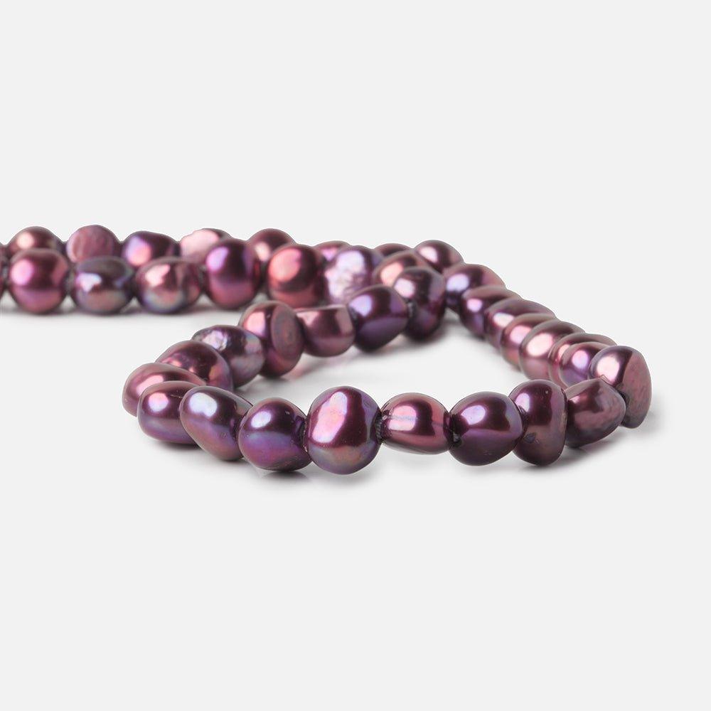 9x8-11x8mm Hydrangea Purple 2.5mm Large hole Pearls 15 inch 45 pcs - The Bead Traders