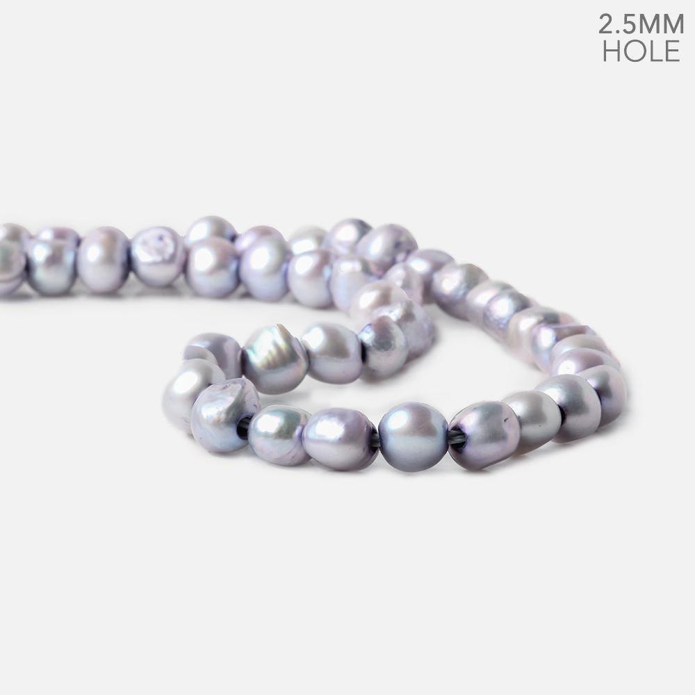 9x8-11x8mm Light Lilac Large hole Side Drilled Baroque Pearls 15 inch 33 pcs - The Bead Traders