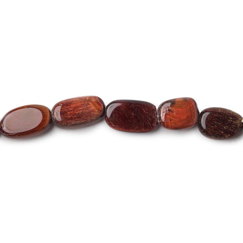 9x8-12x7mm Red Tiger's Eye plain oval nugget beads 13.5 inch 31 pieces - The Bead Traders