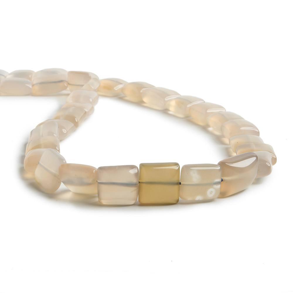 9x8-12x9mm Champagne Chalcedony plain rectangle & squares 14 inch 37 beads - The Bead Traders