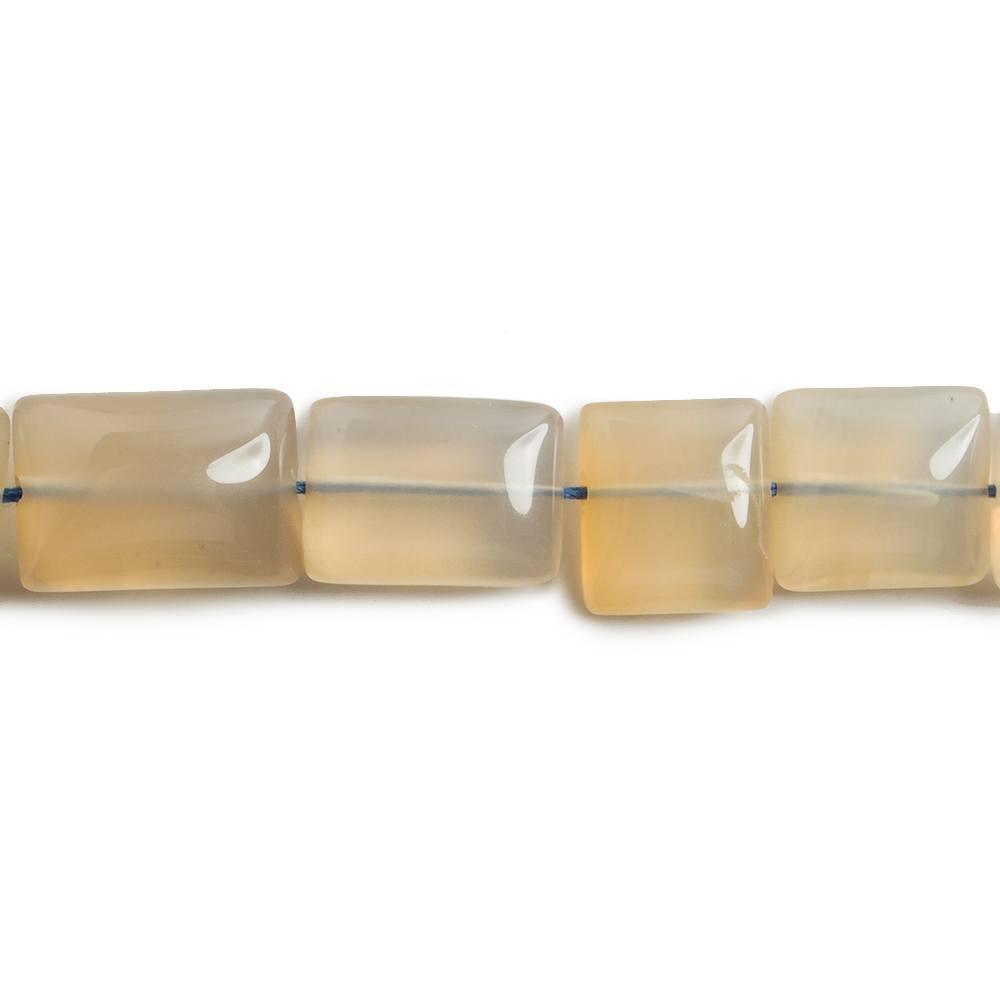 9x8-12x9mm Champagne Chalcedony plain rectangle & squares 14 inch 37 beads - The Bead Traders