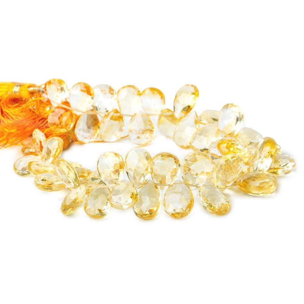 9x8-14x8mm Citrine Faceted Pear Beads 8 inch 49 pieces - The Bead Traders